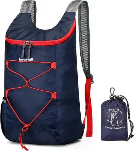 Miniatura 14 de Levayhill 16L Mochila ligera plegable para senderismo, mochila de día pequeña y plegable para viajes, bolsa de gimnasio ultraligera y resistente al