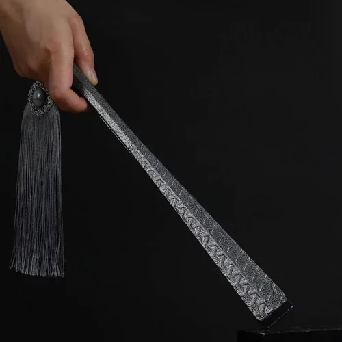 Miniatura 8 de Ventilador plegable de metal de defensa propia de 10 pulgadas, ventilador de tela de seda masculina, ventilador de aleación de acero de tungsteno