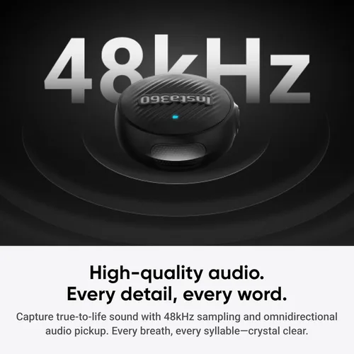 Miniatura 3 de Insta360 Mic Air (1 TX + 1 RX), Micrófono Inalámbrico con Cancelación de Ruido, Alcance de 300m, para USB-C iPhone/Android/PC/Mac, Vlog, Transmisión