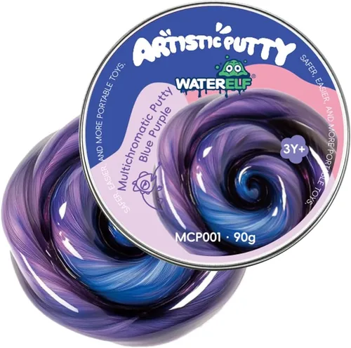 Miniatura 14 de WATERELF Masilla de slime Galaxy para niños, regalo del día del niño, juguetes sensoriales para terapia artística, juguetes para niños y niñas, Rojo