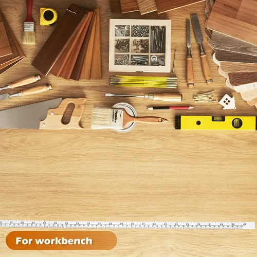 Miniatura 6 de 3 piezas de cinta métrica autoadhesiva para banco de trabajo, regla de banco de trabajo, cinta métrica de doble escala para trabajar la madera
