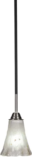 Miniatura 120 de Toltec Lighting Paramount - Mini colgante de 1 luz en acabado negro mate con cristal de arte perla de 7 pulgadas y estilo negro