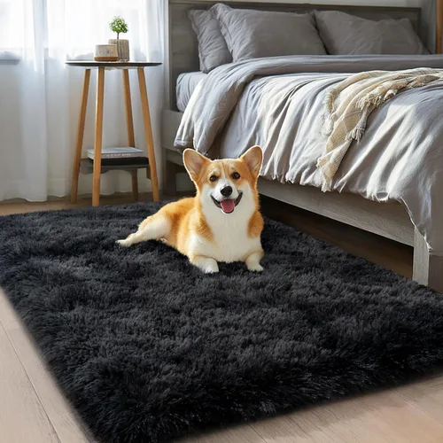 Miniatura 92 de qulint Alfombras de área de 5 x 7 pies para sala de estar, alfombra suave y esponjosa para dormitorio, alfombra de habitación de niños grandes, Gris