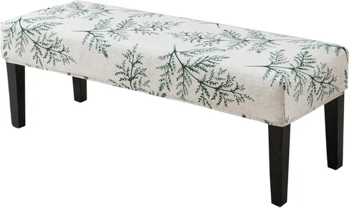 CRFATOP Funda de cojín rectangular estampada para banco de comedor, elástica, extraíble y lavable, protector de banco tapizado para comedor, sala de