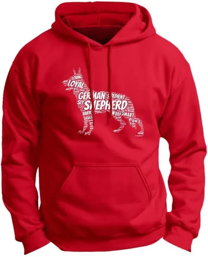 Miniatura 6 de ThisWear Sudadera con capucha prémium de pastor alemán con texto en inglés "Word Art" Negro