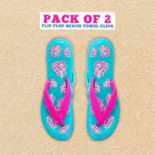 Miniatura 2 de PERFORMORE Clips para toallas de playa (correa rosa), paquete de 2, soporte portátil para toallas, seguro para sillas de playa, terraza, patio