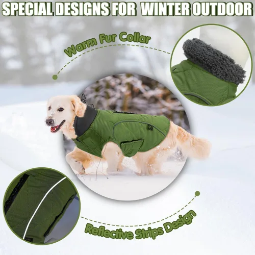 Miniatura 4 de EMUST Chaquetas de invierno para perros, abrigos de clima frío para perros, chaquetas de invierno suaves para perros medianos y grandes, chaleco