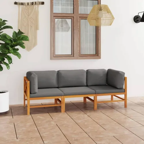 Miniatura 12 de Ensemble de Salon de Jardin 4 Pièces en Teck Crème avec Coussins Polyester, Confortable et Modulaire Pour Terrasse, Balcon ou Jardin, Design