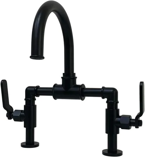 Miniatura 13 de Kingston Brass KS2176KL Whitaker Bridge - Grifo de baño, 13.38 x 6.5 x 12.5, níquel pulido