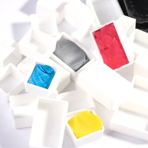 Miniatura 6 de 96 bandejas vacías de acuarela para muestras de acuarelas gouache, aceites de acuarela o pintura acrílica, estuche de estaño de viaje, paleta
