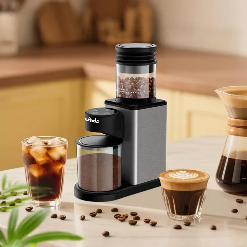 Miniatura 7 de Wancle Molinillo de café eléctrico con pantalla táctil, temporizador de precisión, 25 ajustes de molienda, antiestático, acero inoxidable, fácil