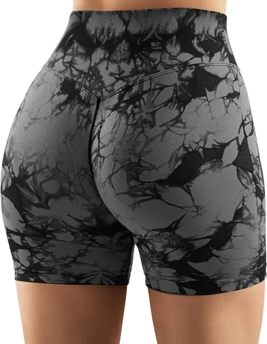 Miniatura 4 de MOOSLOVER Pantalones cortos de ciclismo sin costuras para mujer, cintura alta, control de abdomen, pantalones cortos de entrenamiento