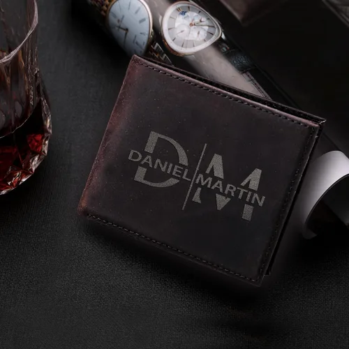 Miniatura 15 de Billeteras de cuero personalizadas para él, novio, marido, hombre, hijo, billetera plegable grabada para hombres, billeteras, regalo de hombre