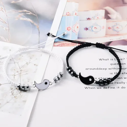 Miniatura 2 de BOCHOI Pinky Promise - Pulseras a juego para parejas, mejor amiga, mejor amiga, amistad, madre, hija, niña, él, novia, novio
