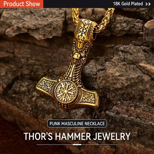 Miniatura 5 de FaithHeart Collar de martillo de Thor vikingo, acero inoxidable, plata de ley, amuleto Vegvisir Mjolnir con cadena de trigo resistente, Acero