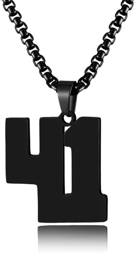 Miniatura 179 de Collar de Número Dorado para Hombre, Cadena de Acero Inoxidable con Colgante de Número para Atletas, Joyería Deportiva Personalizada para Niños