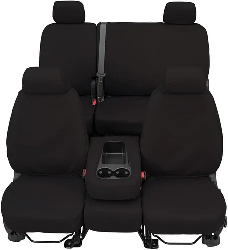 Miniatura 3 de Covercraft - SS3344PCCH Fundas de asiento de asiento delantero de ajuste personalizado - Tela de polialgodón, negro carbón Negro (Charcoal Black)