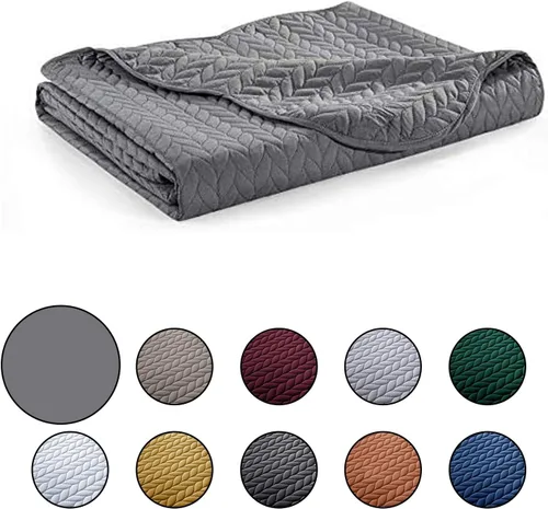 Miniatura 5 de MOONLIGHT20015 Paquete de 8 Colchas Tamaño King para Cama (106" x 96") - Venta al Por Mayor para Hoteles, Dormitorios de Huéspedes y Airbnbs - Gris