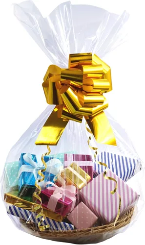 Miniatura 10 de Wowfit Bolsas de celofán, 10 unidades de 9x20 pulgadas Bolsas de celofán transparentes perfectas para regalos, presentes, botellas de vino
