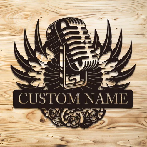 Micrófono personalizado para decoración de pared de metal, grabación de decoración de habitación del hogar, auriculares y micrófonos personalizados