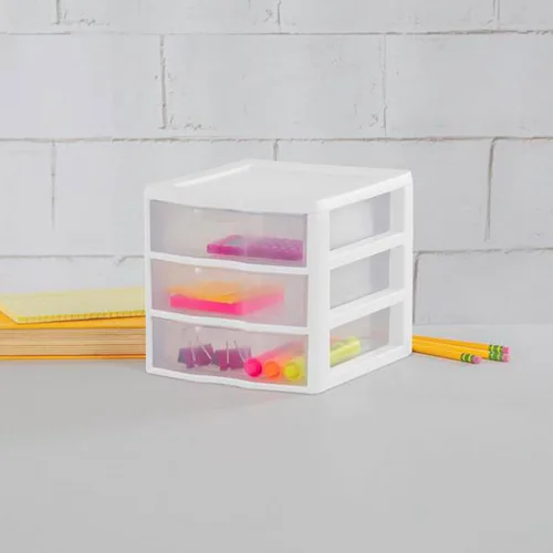 Miniatura 6 de Sterilite Clearview - Unidad de almacenamiento de escritorio pequeña con 3 cajones multiuso de plástico, para el hogar, aulas u espacios de oficina