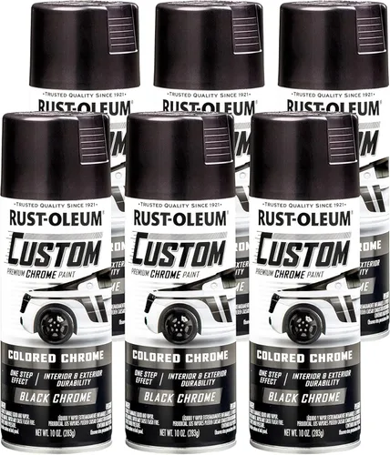 Miniatura 10 de Rust-Oleum 340457-6PK Pintura en aerosol cromada personalizada automotriz, 10 onzas, azul, paquete de 6 Cromo azul