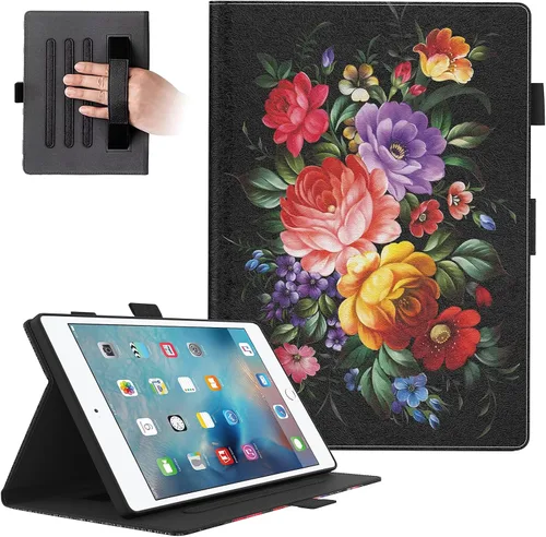 Miniatura 15 de Dteck Funda para iPad mini 5/4/3/2/1 - [Diseño de flores en relieve] Funda tipo folio clásica