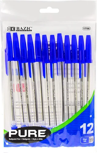 Miniatura 8 de BAZIC PRODUCTS Bolígrafos de punta media de 0.039 in, 12 unidades Negro (12 unidades)