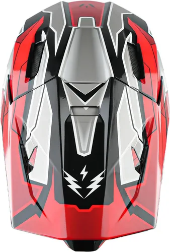 Miniatura 8 de 1Storm - Casco de motocross para jóvenes, ATV, BMX, MX, motocicleta todoterreno, kart, adolescente, Zaku Mecha, color rojo Juventud Mecha Rojo