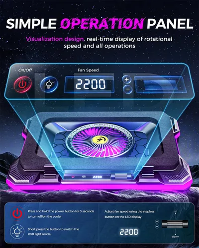 Miniatura 4 de Almohadilla de refrigeración ChillCore RGB para laptop de juegos con ventilador turbo de 5.5", enfriamiento rápido para laptops de 15.6-19.3