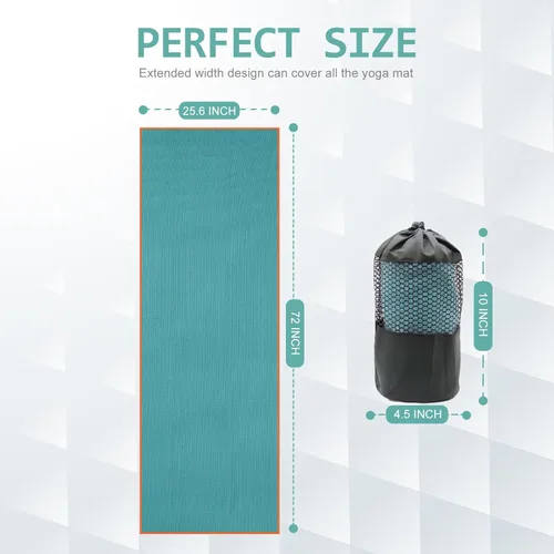 Miniatura 6 de Eunzel Paquete de 2 toallas de yoga caliente con punto de agarre, toalla de tapete de yoga antideslizante absorbente de sudor para yoga caliente