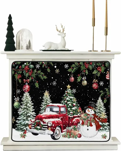 Miniatura 38 de Cubierta magnética azul para chimenea, detiene la pérdida de calor, pantalla de chimenea para interiores, bolas de gnomos de Navidad, árbol de copo