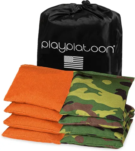 Miniatura 26 de Bolsas de cornhole de tela de pato resistentes a la intemperie premium de Play Platoon - Juego de 8 bolsas de frijoles para juego de Corn Hole