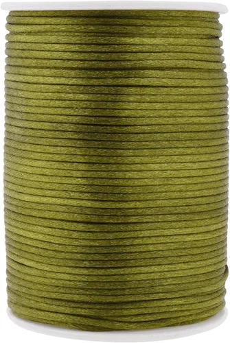 Miniatura 55 de Mandala Crafts Cordón de Satén de Nailon 2mm Cordón Rattail Champagne - 100 Yardas Cordón de Nailon Chino para Nudos Cordón de Seda Cola de Rata