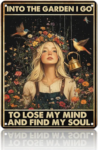 Miniatura 102 de Cartel de metal vintage con texto en inglés "Girl and She Lived Happily Ever After Dog" (Poodle Girl and She Lived Happily Ever After Dog), letrero