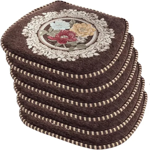 EORNOW Juego de cojines para silla de comedor con lazos, juego de 1/2/4, almohadillas antideslizantes para silla de comedor con funda extraíble con