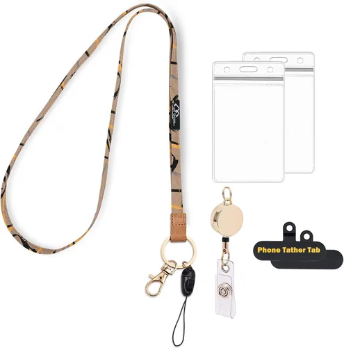 Miniatura 18 de WK IEASON Correa para el cuello con cordón, llavero para identificación, llavero, tarjeta, teléfono, cámara, soporte para bolígrafos Correa