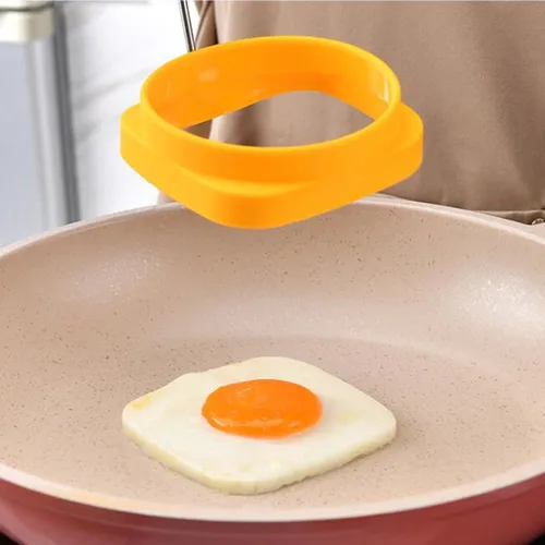 Miniatura 5 de Yelleow - Molde para freidora de huevos fritos de doble cara de grado alimenticio flexible de grado alimenticio para el hogar, anillo de huevos