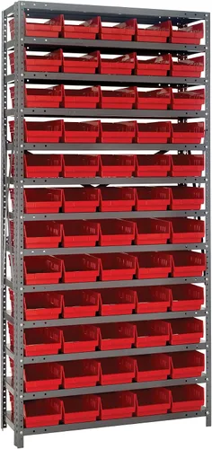 Miniatura 272 de Quantum QSBU-245BK Heavy Duty Shelving Unit with (7) Shelves and (24) QUS245 Black Bins for Garage Warehouse Storage Distribution 400 lb Load