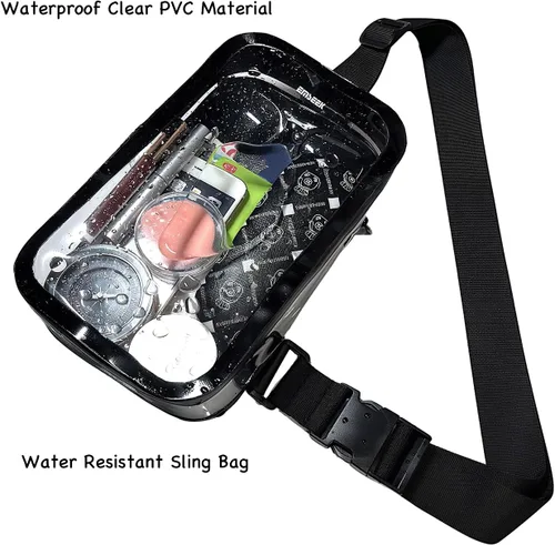 Miniatura 4 de Bolsa transparente aprobada para estadios, bolsa cruzada para el hombro, bolso de pecho para concierto, deporte, evento, festival, fiesta