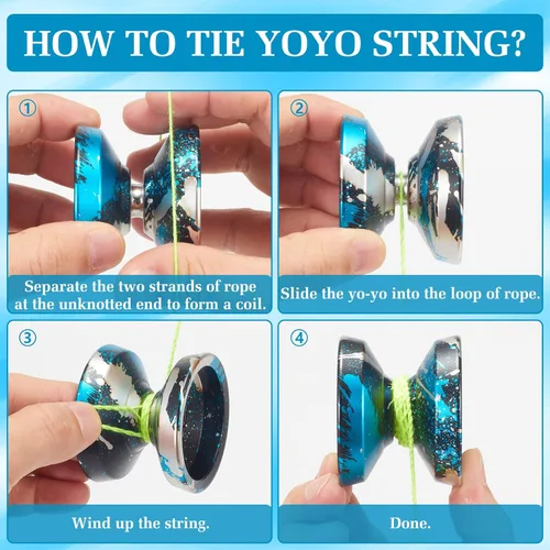 Miniatura 8 de YOYOSTUDIO Yoyo Profesional Sensible Yoyo H17, Yoyos Metálicos de Doble Propósito para Niños, Rodamiento de Yoyo No Sensible para Adultos