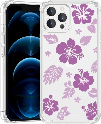 Miniatura 96 de Funda para iPhone 8 Plus y iPhone 7 Plus, linda funda Kawaii azul hibisco hawaiano floral estética floral para niñas preppy mujeres