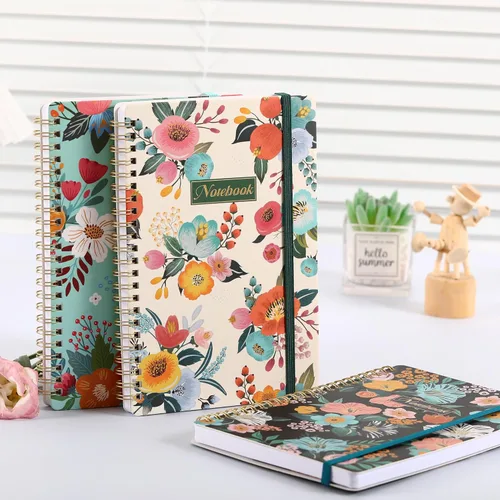 Miniatura 5 de Cuaderno Chopet - Paquete de 3 cuadernos en espiral A5 con líneas, cuaderno de 8.3" x 6" con papel grueso, cuaderno de diario clásico con rayas