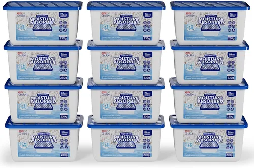 W&E Choice Absorbedores de humedad, cajas de absorción de humedad portátiles para tu baño, armario y automóvil, deshumidificador sin fragancia, Azul