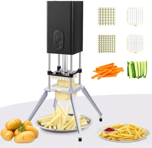 Miniatura 8 de Cortador Eléctrico de Papas Fritas, Cortador Profesional de Papas Fritas Comercial y Doméstico, Cortador de Papas con Cuchilla de 1/2 Pulgada y 3/8
