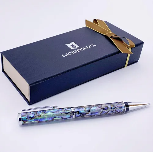 Miniatura 8 de Bolígrafo LACHIEVA LUX de concha de abulón, regalo de lujo para hombres y mujeres, recarga alemana P900M de 1.0 mm, bolígrafo ejecutivo en caja