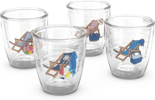 Tervis Barefoot Beach Collection - Vaso aislado de doble pared hecho en Estados Unidos mantiene las bebidas frías y calientes, 12 onzas, paquete de