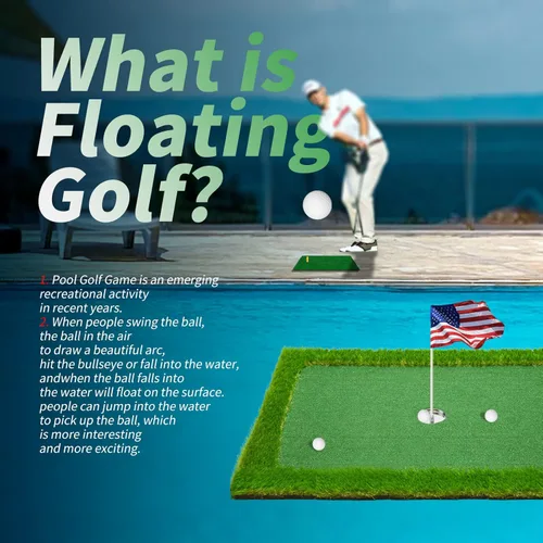 Miniatura 2 de Verde de golf flotante para piscina, varios tamaños (35"x24"/47"x35"/63"x47") para adaptarse a tus necesidades, green de chipping flotante, ideal