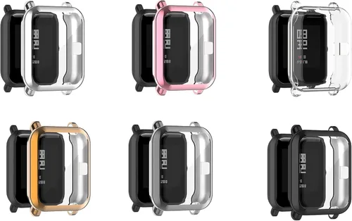 Miniatura 7 de Fundas protectoras de pantalla compatibles con Amazfit GTS 2 Mini/Bip U Pro/Bip S/Bip Lite/Bip 1S/Bip Lite 1S/Amazfit A1608 Watch Soft Metal