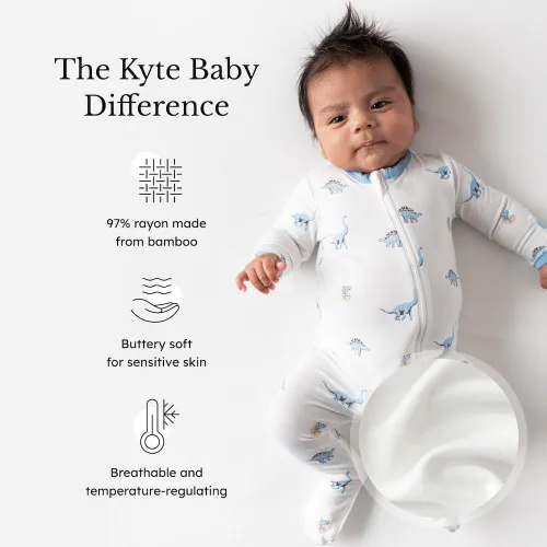 Miniatura 87 de KYTE BABY Pies unisex con cierre de cremallera, rayón hecho de bambú, 0-24 meses